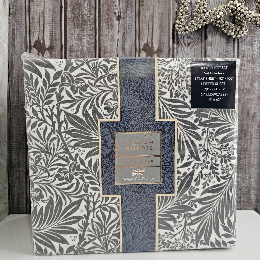 William Morris Cotton Flannel King Sheet Set